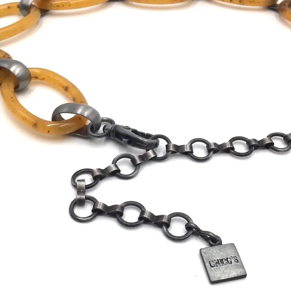 Chico’s faux tortoiseshell links belt acrylic